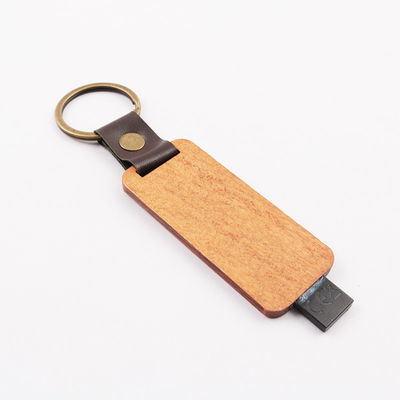 Houten Leer die Logo Gift-USB-flashstation80mb/s Europese Norm in reliëf maken