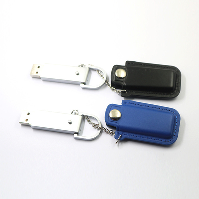 De in reliëf makende Stok van het de Hoge Capaciteitsgeheugen van Logo Leather Flash Drive 128GB 32GB