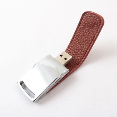 Echte Stok 2,0 3,0 de draagbare aandrijving 64GB 30MB/S van Leerusb van de usbflits