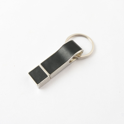 Zwart Leerusb-flashstation met Zeer belangrijke Ring Good Make Logo Fast-Snelheid USB 2,0 en 3,0