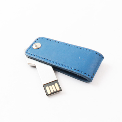 douane het In reliëf maken het USB-flashstation USB 2,0 van het Embleempu Leer Haven