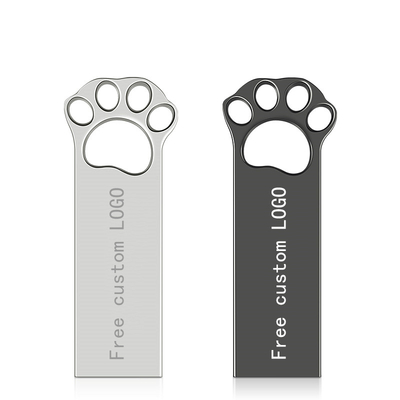 USB-flashstation 2,0 van hondpaw shapes metal de Snelheid van 128GB 256GB 15MB/S